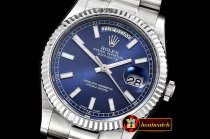 Rolex Daydate 36mm Flt SS/SS Blue Stick BP Swiss 2836