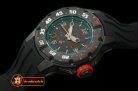 RM075B - PVD Black/RU Black/Green Asian 7751 Decorated
