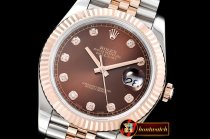 Rolex Datejust DJ2 41mm 18K Wrapped RG/SS Brown Diam Noob A3235