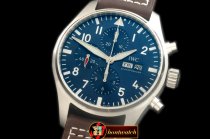 IWC0287 - 3777 LPP Pilot Chrono SS/LE Black 7750