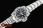 Rolex GMT II Black/Wht Rubies SS/SS Blk BP A3186 Mod