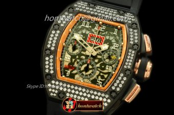 RM035 - Carbon/Rose Gold Flyback PVD/RU Asian 7750 28800