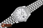 Rolex DayDate 228206 SS/SS Silv Wht Diam Baug BP A3255 Mod