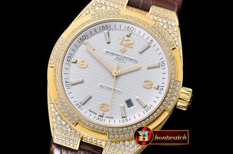 VACH. CONSTANTINE Overseas Ref.47074 YG/LE White MY8215 Mod Cal5