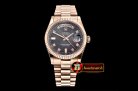Rolex Daydate 36mm Flt RG/RG Black MOP Diam BP Swiss 2836