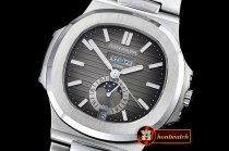 Patek Philippe Nautilus GMT MoonPhase SS/SS Grey Asia 23J Calend