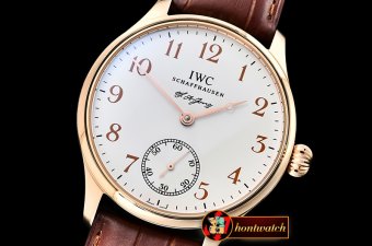 IWC FA Jones Ltd Ed RG/LE Wht/Rose Gold Num Asia 6498