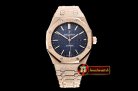 Audemars Piguet Royal Oak 15400 Frosted RG/RG Blue Asia 21J Mod 3120