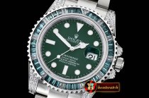 Replica Rolex Submariner 116110LV Green Diams SS/SS Noob A2836
