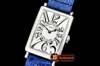 Franck Muller Long Island Ladies 952QZ SS/LE (Blue) Wht GF Swiss Qtz