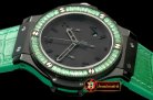 HUB0323G - Big Bang Pearl/ Sq Green Ruby All Black A-7750