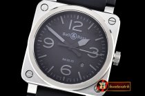 Replica BELL & ROSS BR03-92 SS/RU Black/Grey Miyota 9015