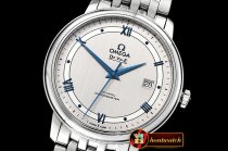 Omega De Ville Prestige Mens SS/SS White/Blue TWF Asia 2824