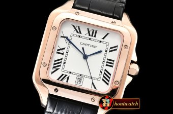 Cartier Santos De Cartier 2018 Mens RG/LE Wht Swiss Qtz