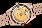 Rolex DayDate 40mm Flt RG/RG Pearl Wht Roman BP Swiss 2836