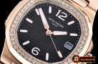 Patek Philippe Nautilus 7010 Ladies RG/RG Diams Black - Swiss Qt