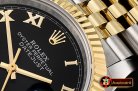 Rolex DateJust 36mm Jub Flt YG/SS Black/Rmn BP A2813