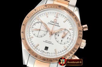 Omega SpeedMaster 57 Co-Axial RG/SS White OMF A7750 9300