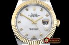 Rolex Datejust II DJ2 41mm Oyt Flt YG/SS Wht MOP Diams BP Asia 2813