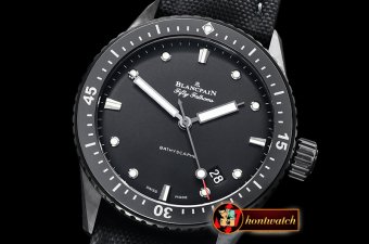 Blancpain Fifty Fathoms Bathyscaphe DLC/NY Black ZF Asia 23J Mod