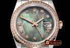 Rolex DateJust 36mm Jub Diam RG/SS Blk MOP/Dm BP A2813
