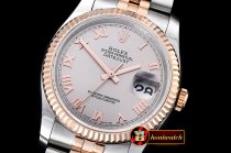 Rolex Datejust DJ 36mm Jub Flt RG/SS Light Grey Rmn BP A3135 Mod