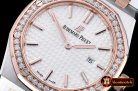 Audemars Piguet Royal Oak Ladies 33mm Diams RG/SS Wht JF Swiss Q