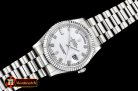 Rolex Daydate 36mm Flt SS/SS Pearl White Diam BP Swiss 2836