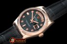 Replica Rolex DayDate Fluted M-Black Diam RG/LE Asian 2813