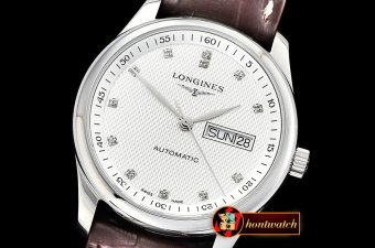 Longines Master Collection DayDate SS/LE LGF White/Diams A2836