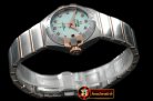 OMG0352C - Double Eagle Ladies Auto SS/RG Wht Diamonds J-Miyot