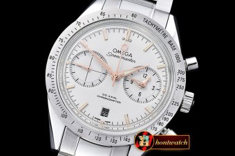 Omega Speedmaster Chronograph SS/SS Wht/R JHF A7750 Mod9300