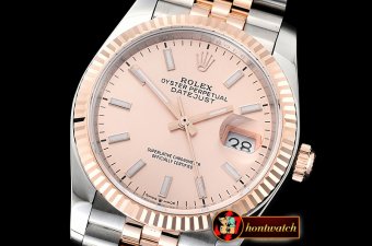 Rolex DateJust 36mm Jub Flt 904L RG/SS Rose/Stk GMF A2836