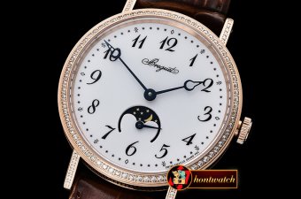 Breguet Classique MoonPhase Diam RG/LE White MY9015 Mod