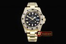 Rolex GMT II Blk/Wht Rubies YG/YG Blk BP A3186 Mod