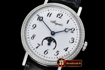 Breguet Classique MoonPhase Diam SS/LE White MY9015 Mod