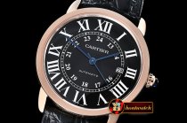 Cartier Ronde Louis Cartier Date RG/LE Black Miyota 9015