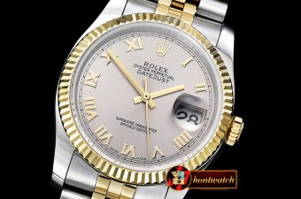 Rolex Datejust DJ 36mm Jub Flt YG/SS Light Grey Rmn BP A3135 Mod