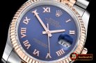 Rolex Datejust DJ 36mm Jub Flt RG/SS Blue Roman BP A3135 Mod