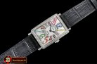 Franck Muller Long Island Ld 952QZ DIAM/SS/LE (Blk) Wht GF Swiss Qtz