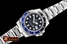 Rolex GMT II Blue/Black SS/SS Black BP A3186 Mod
