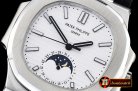 Replica Patek Philippe Nautilus MoonPhase SS/LE White MY9015