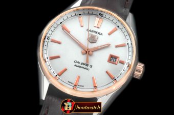 TAG0262D - Carrera Calibre 5 Automatic RG/LE White A-2824