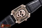 Bell & Ross BR01 2016 Burning Skull Ltd Ed RG/LE Black Asia 23J