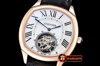 Replica Cartier Drive De Cartier Tourbillon RG/LE White Tourbill