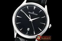 Jaeger Le Coultre Master Ultra Thin Date SS/LE Black ZF 1:1 MY9015 Mod