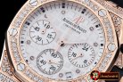 AP0369C - Royal Oak Ladies Chrono RG/RU Wht Diam Diam Bez VK64