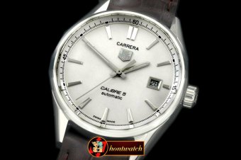TAG0262E - Carrera Calibre 5 Automatic SS/LE White A-2824
