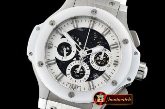 Hublot Big Bang Evolution CER/SS/RU White Skele A7750 Mod
