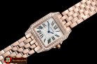 Cartier Santos Demoiselle Ladies Diams RG/RG Wht Swiss Quartz